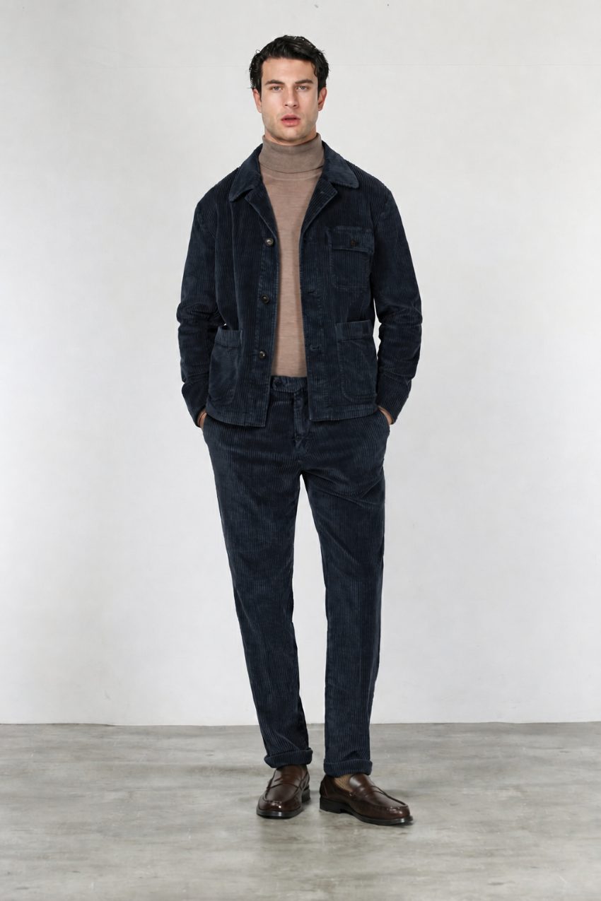 Work Jacket men’s overshirt in wide-wale velvet