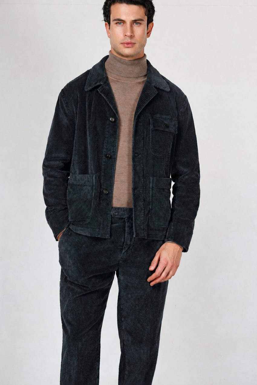 Work Jacket men’s overshirt in wide-wale velvet