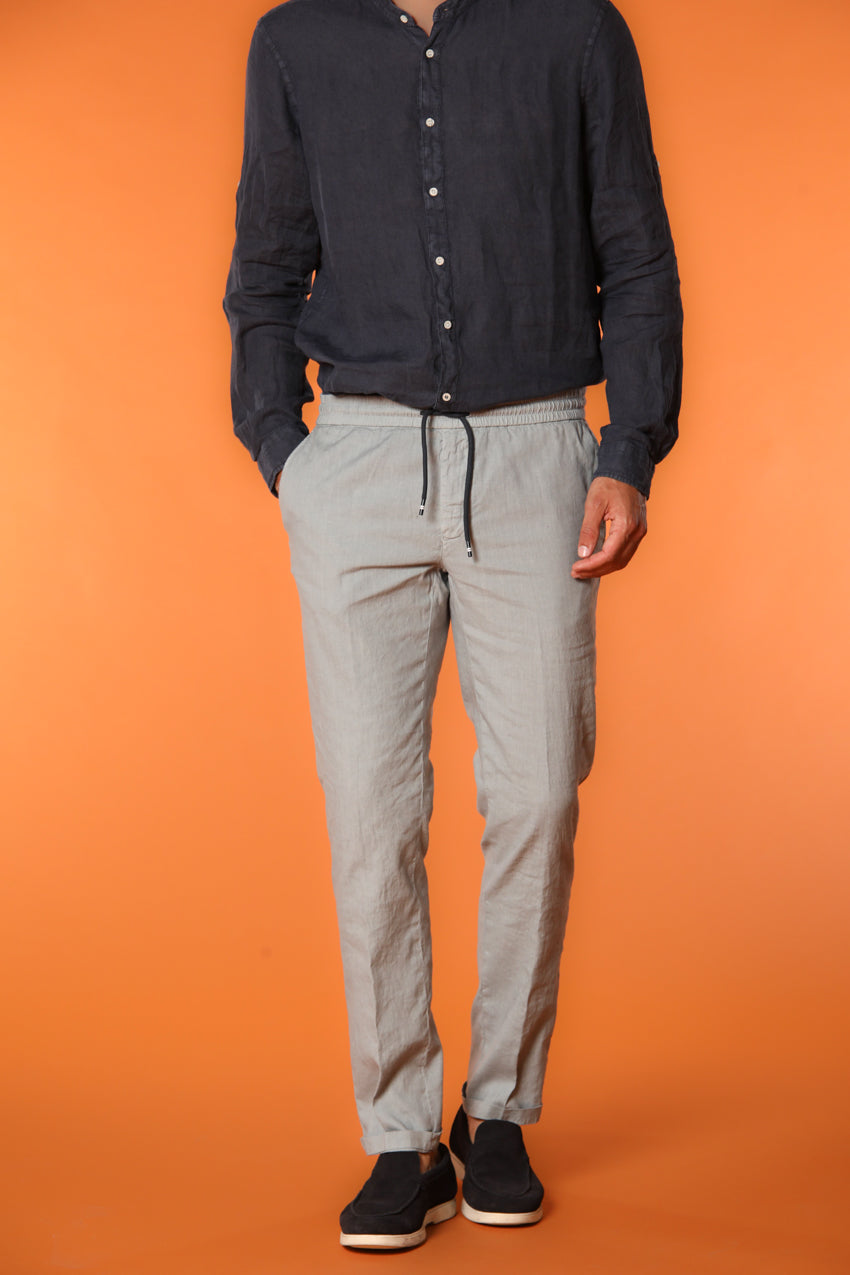 New York Sack pantalón chino para hombre en lino y algodón ligero corte regular fit