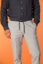 New York Sack pantalón chino para hombre en lino y algodón ligero corte regular fit