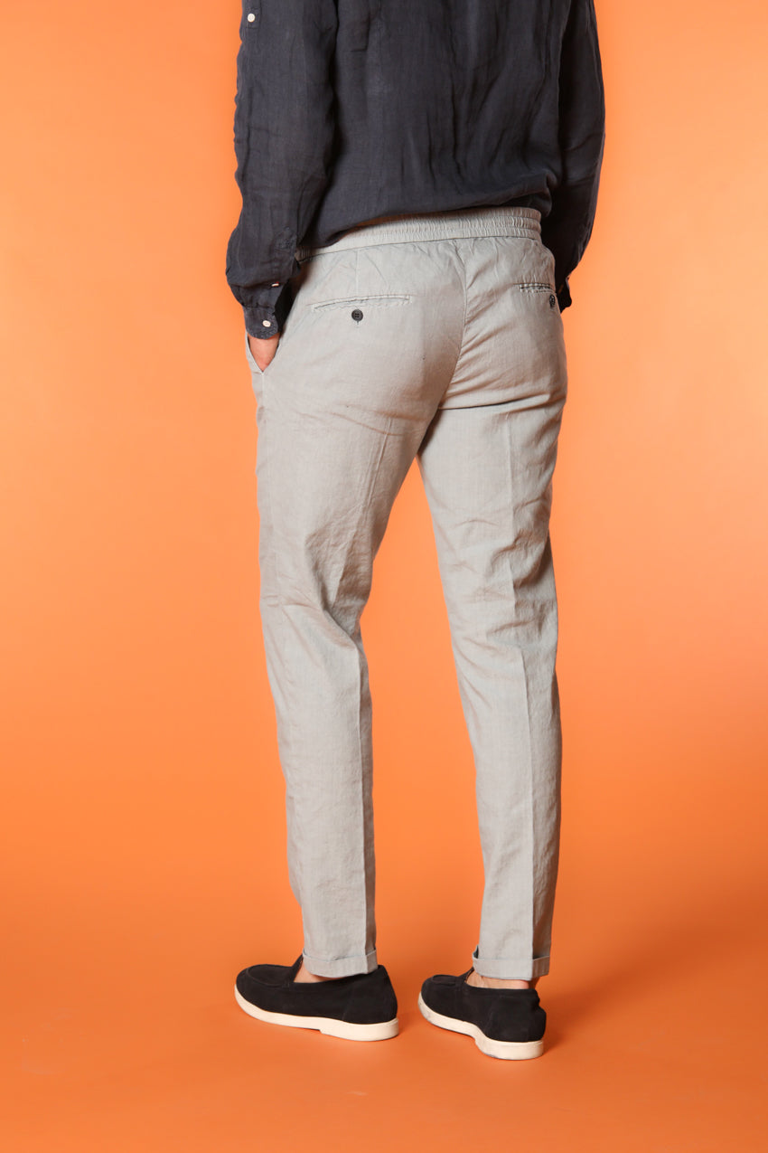 New York Sack pantalón chino para hombre en lino y algodón ligero corte regular fit