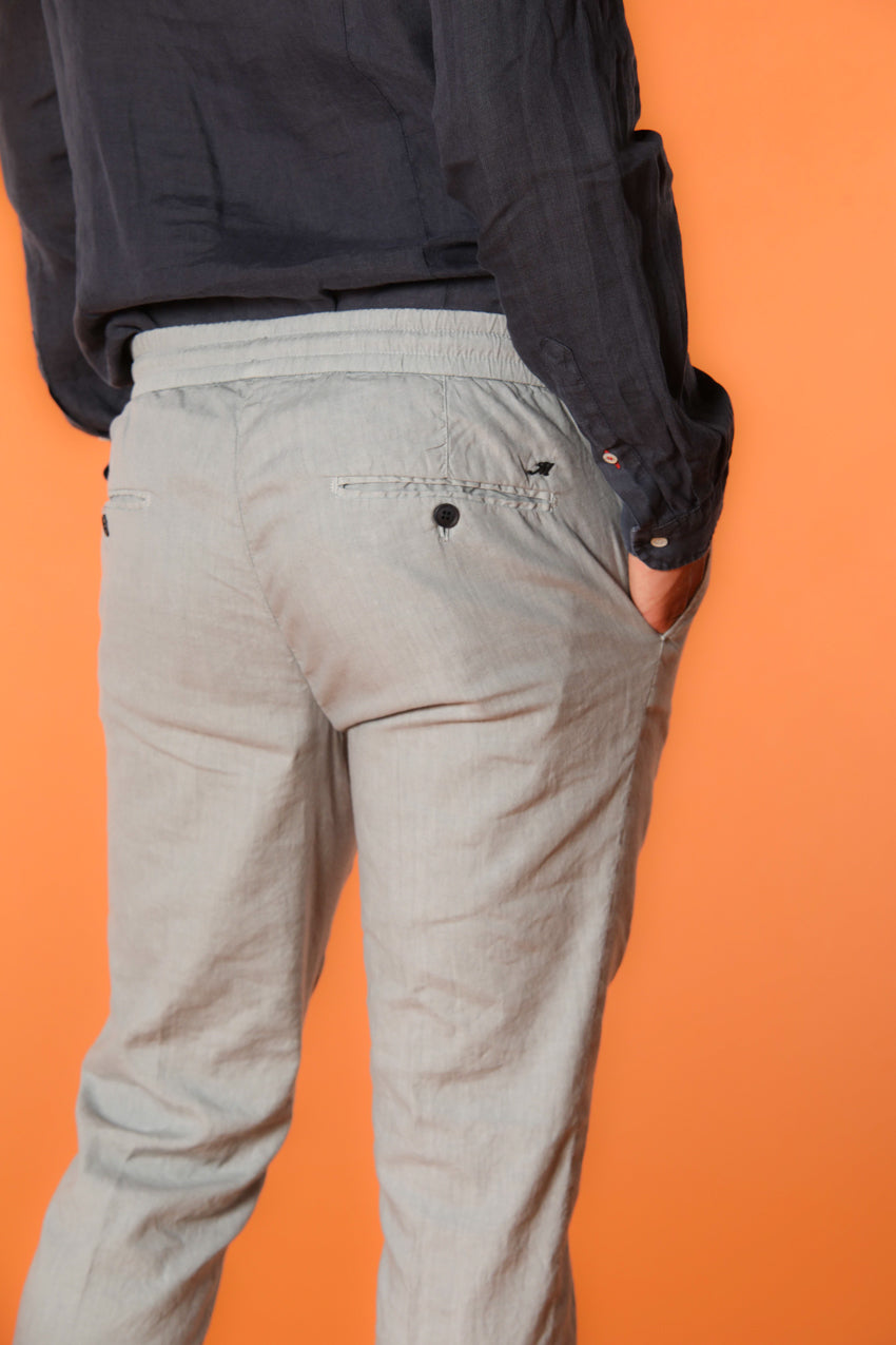 New York Sack pantalón chino para hombre en lino y algodón ligero corte regular fit
