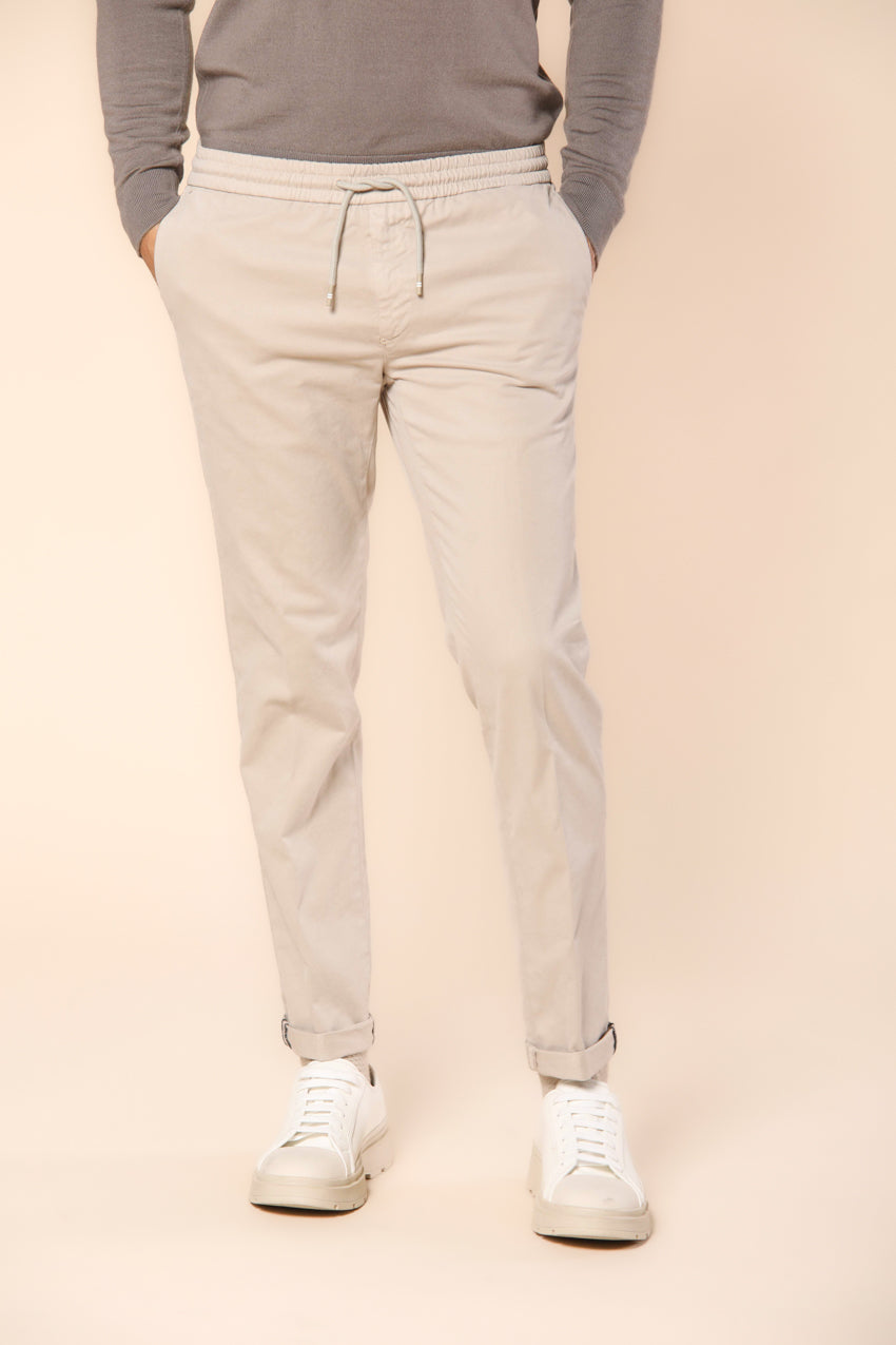 New York Sack men's chino jogger pants in cotton modal stretch regular fit