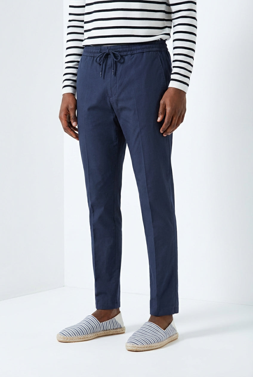 New York Sack pantalón chino jogger hombre en tela de paracaídas lyocell y algodón regular fit