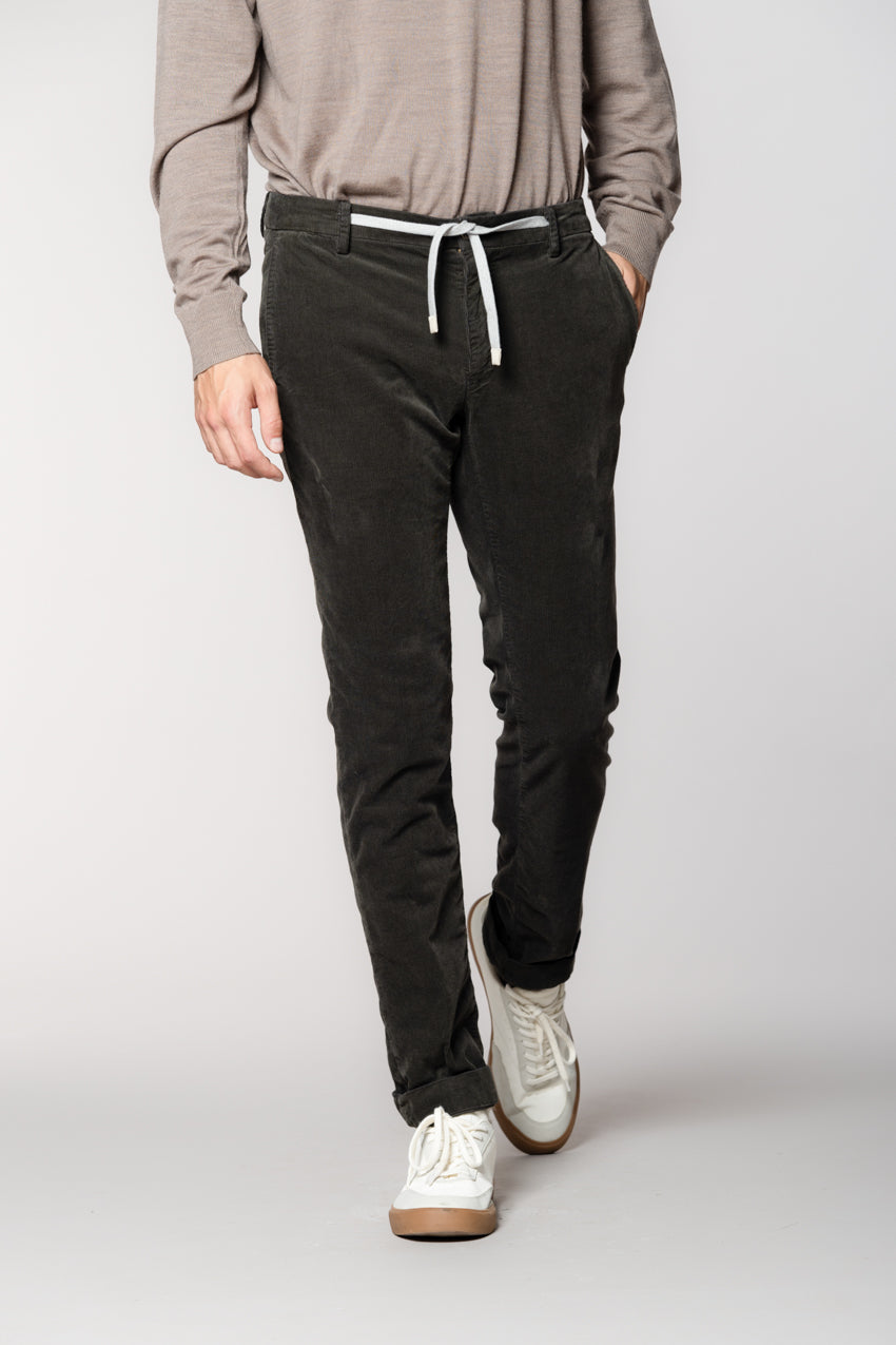 New York String pantalon chino jogger homme en velours 1500 raies regular fit