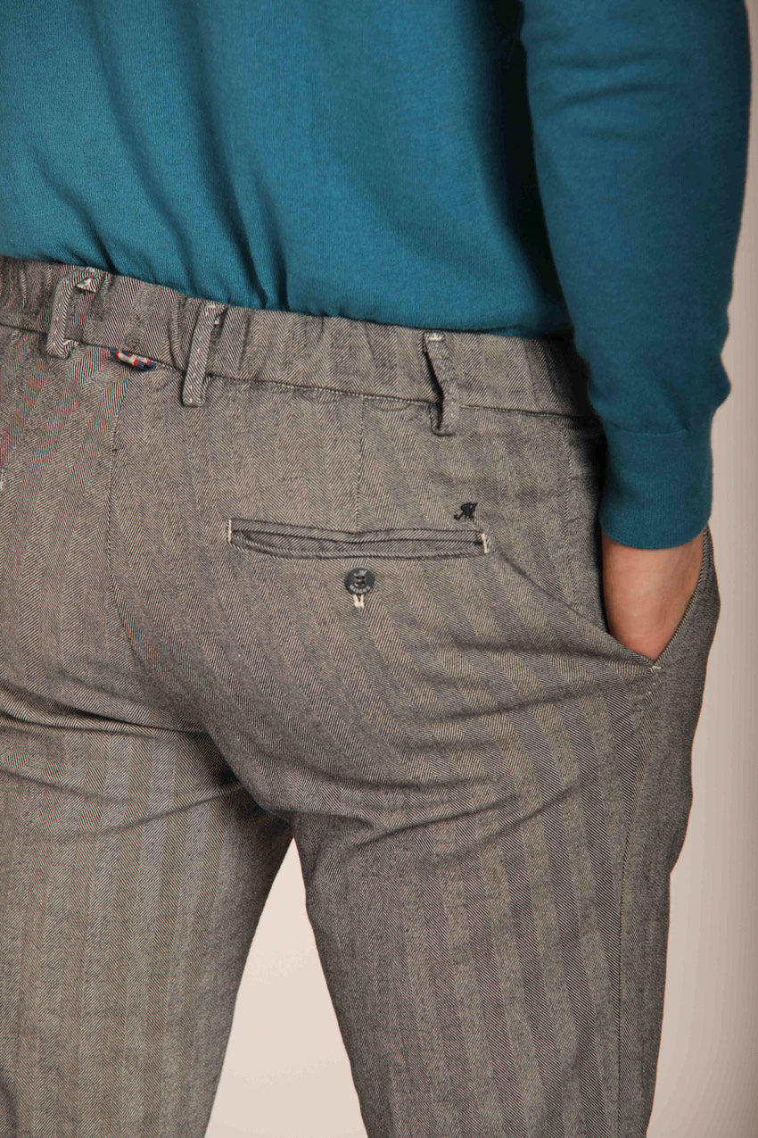 immagine 4 di pantalone chino uomo modello New York 1P City String, pattern resca, color ghiaccio fit regular di Mason's