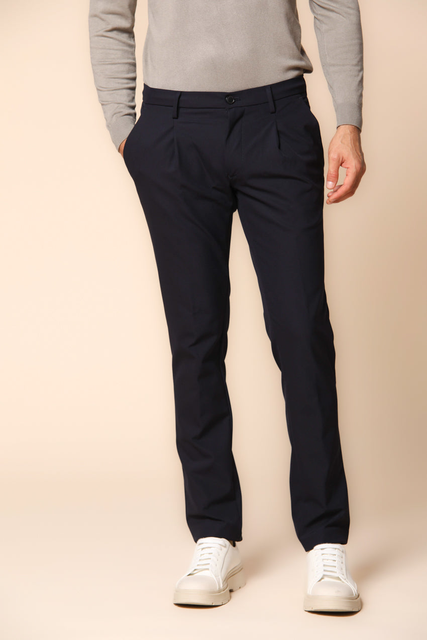 New York 1 Pinces Office pantalón chino jogger hombre en jersey stretch ajuste regular