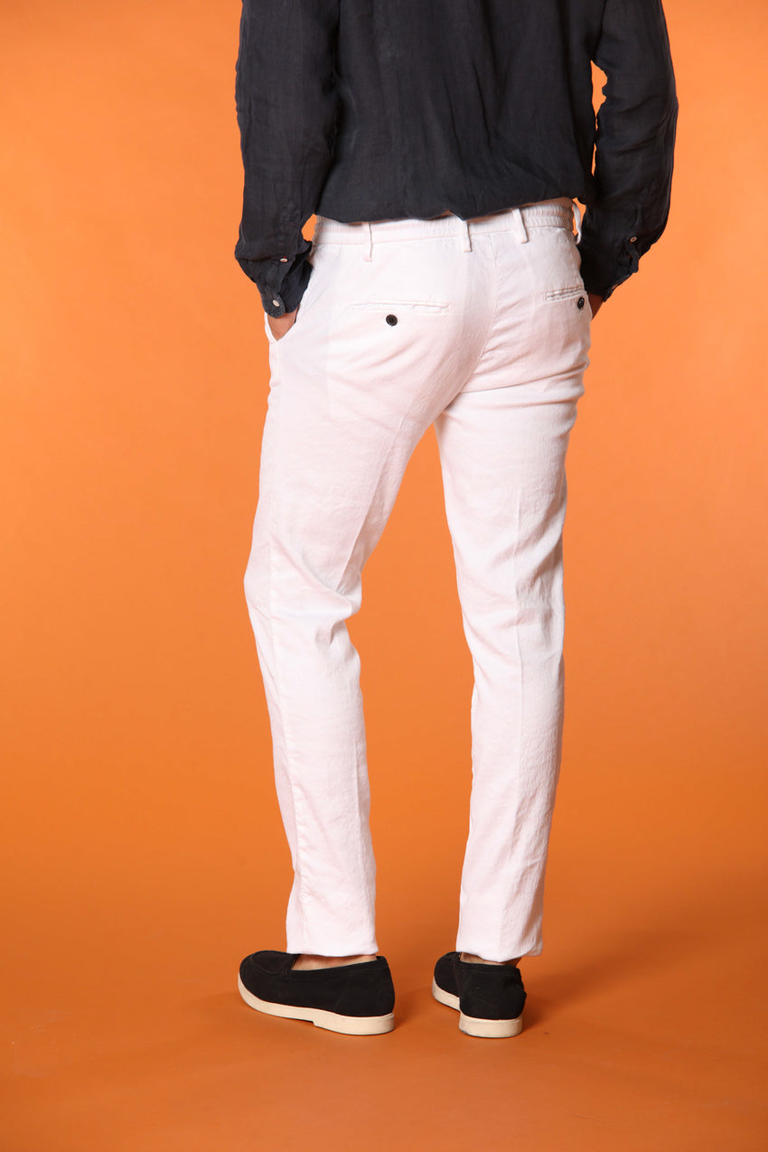 Milano Jogger men's pants in linen and cotton twill extra slim fit