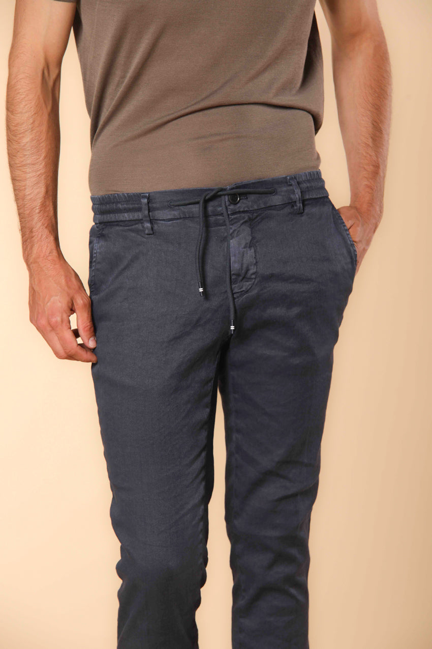 Milano Jogger men's pants in linen and cotton twill extra slim fit