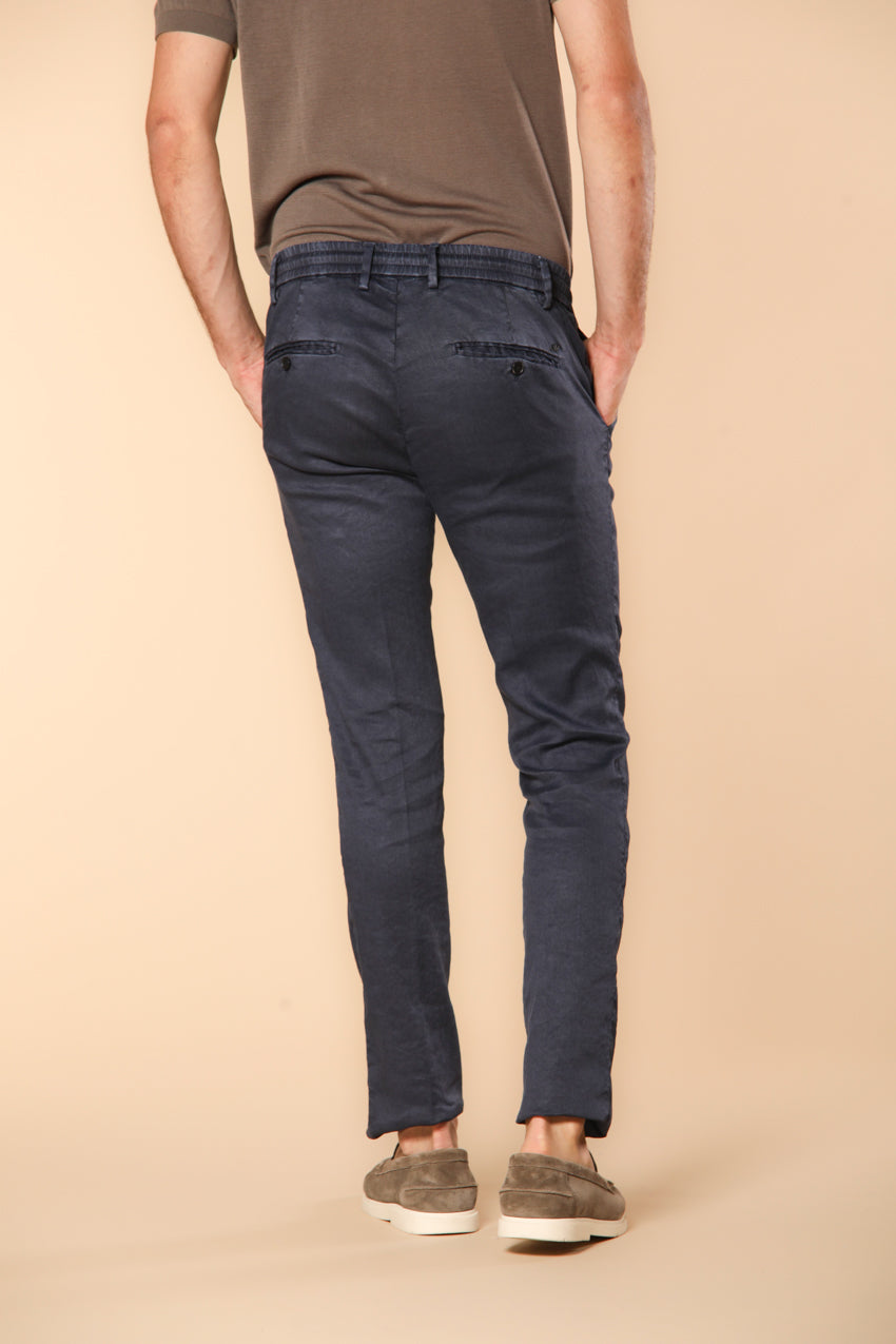 Milano Jogger pantalon homme en twill de lin et coton coupe Extra Slim