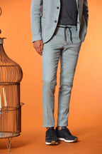Milano Jogger men's pants in linen and cotton twill extra slim fit