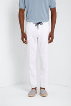 Milano Jogger pantalon chino homme en twill de lin et coton extra slim fit