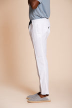 Milano Jogger pantalón chino hombre en twill de lino y algodón extra slim fit