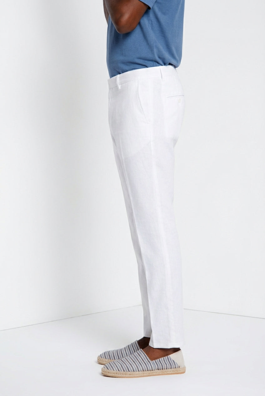 Milano Jogger pantalón chino hombre en twill de lino y algodón extra slim fit