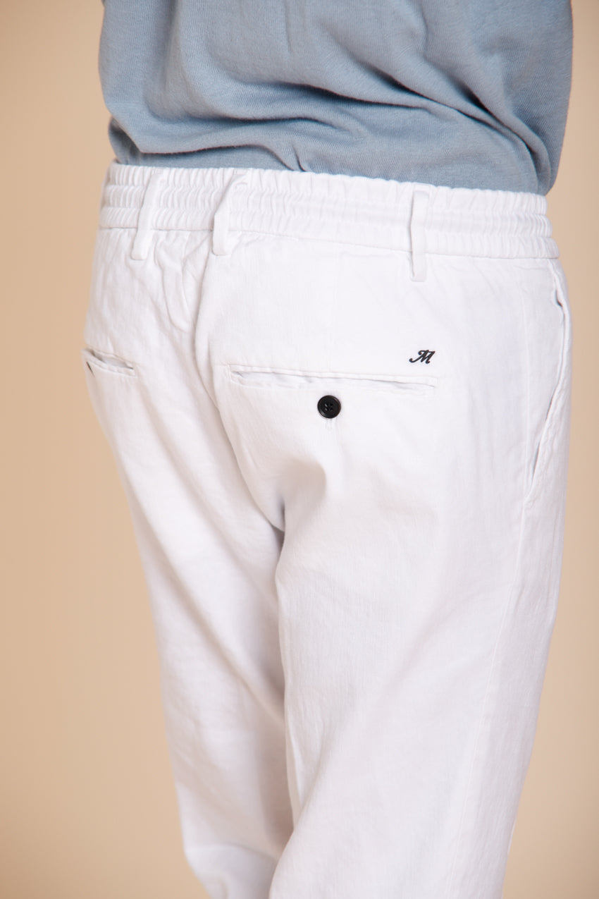 Milano Jogger pantalón chino hombre en twill de lino y algodón extra slim fit