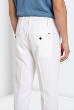 Milano Jogger pantalón chino hombre en twill de lino y algodón extra slim fit