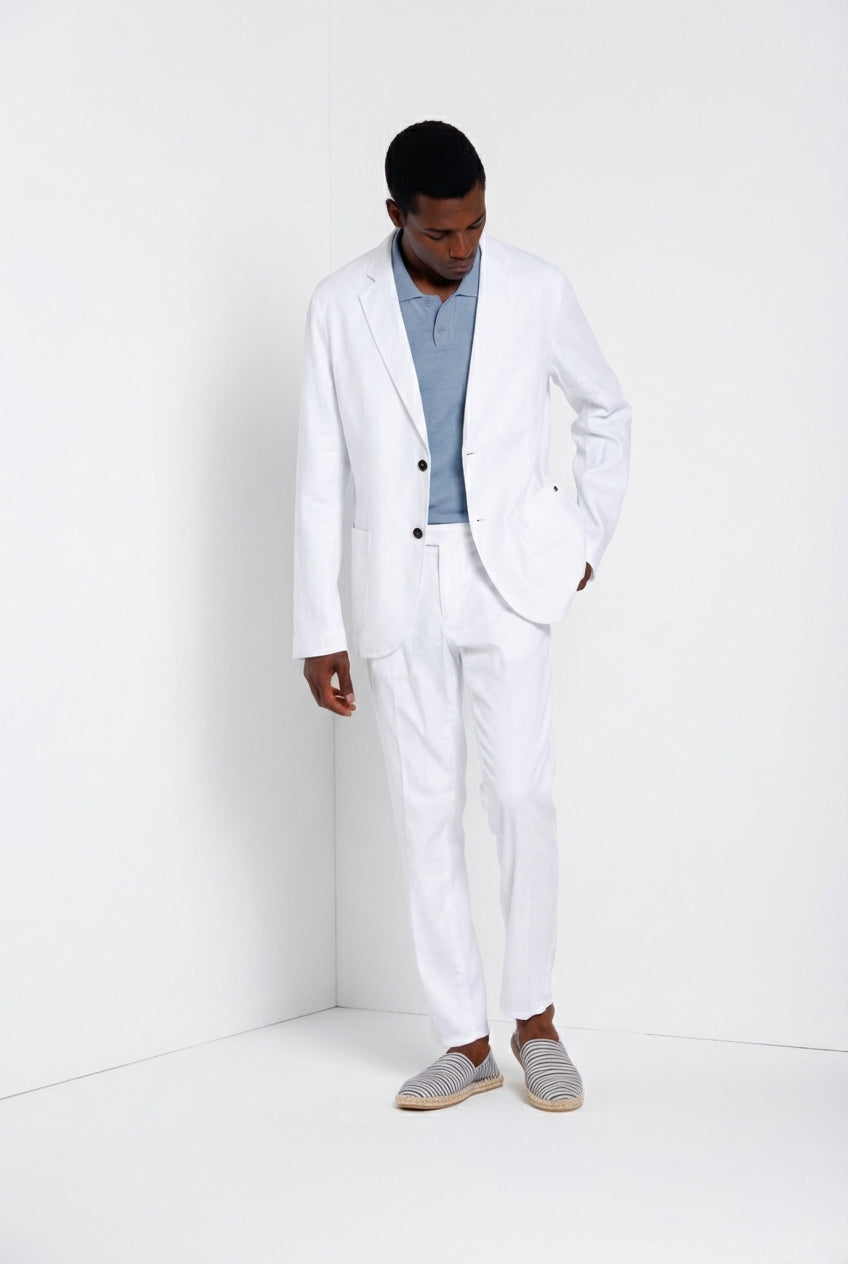 Milano Jogger pantalon chino homme en twill de lin et coton extra slim fit