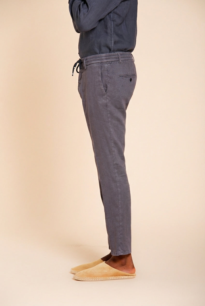 Milano Jogger pantalón chino hombre en twill de lino y algodón extra slim fit
