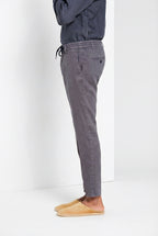 Milano Jogger pantalone chino uomo in twill di lino e cotone extra slim fit