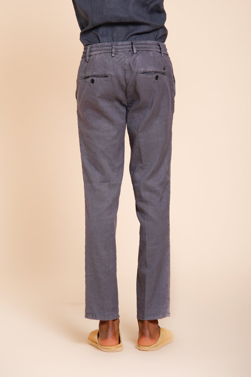 Milano Jogger pantalón chino hombre en twill de lino y algodón extra slim fit