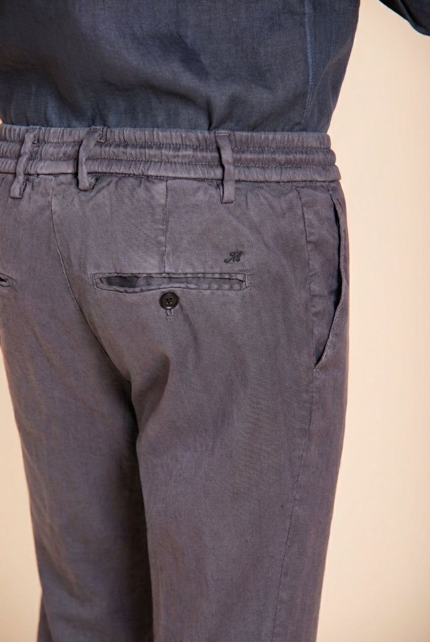 Milano Jogger pantalón chino hombre en twill de lino y algodón extra slim fit