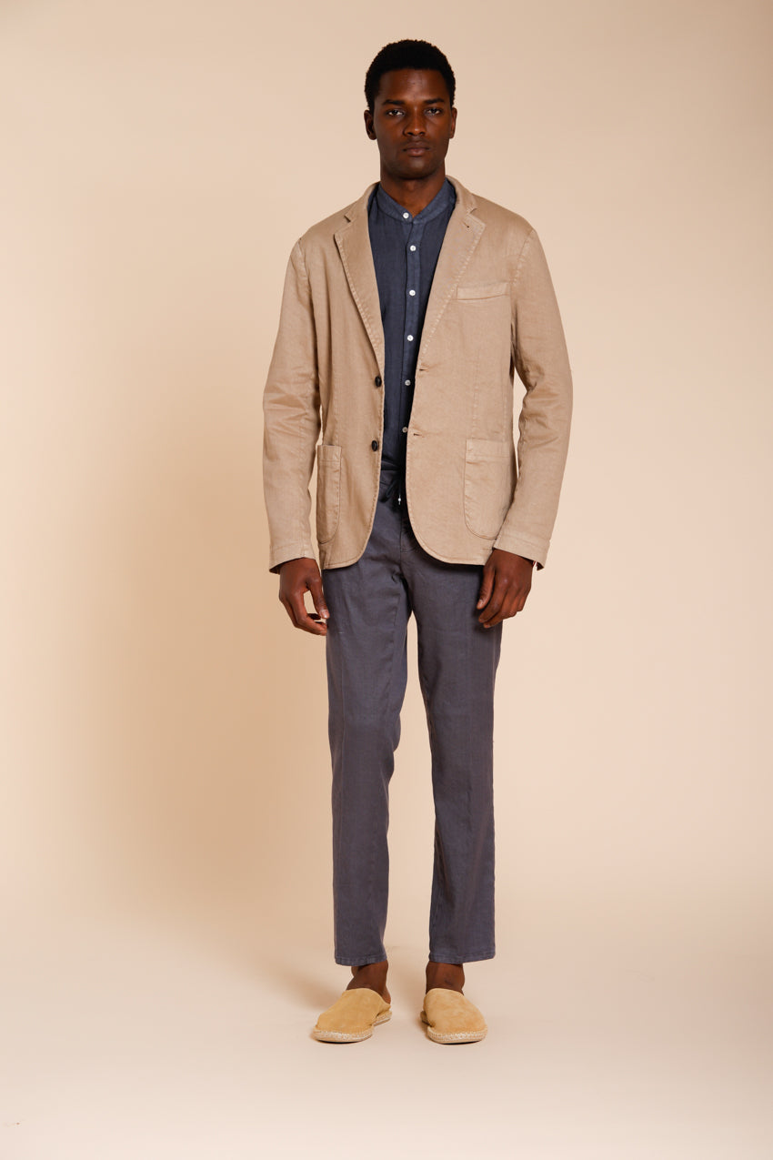 Milano Jogger pantalón chino hombre en twill de lino y algodón extra slim fit