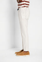 Milano Jogger pantalón chino hombre en twill de lino y algodón extra slim fit