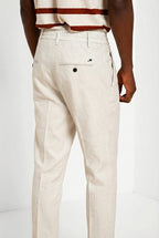 Milano Jogger men's chino pants in linen and cotton twill extra slim fit