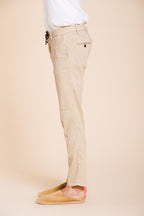 Milano Jogger pantalón chino hombre en twill de lino y algodón extra slim fit