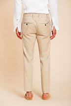 Milano Jogger pantalón chino hombre en twill de lino y algodón extra slim fit
