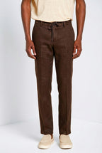 Milano Jogger Herren Chinohose Herren aus Twill von Leinen und Baumwolle extra slim fit