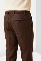 Milano Jogger Herren Chinohose Herren aus Twill von Leinen und Baumwolle extra slim fit