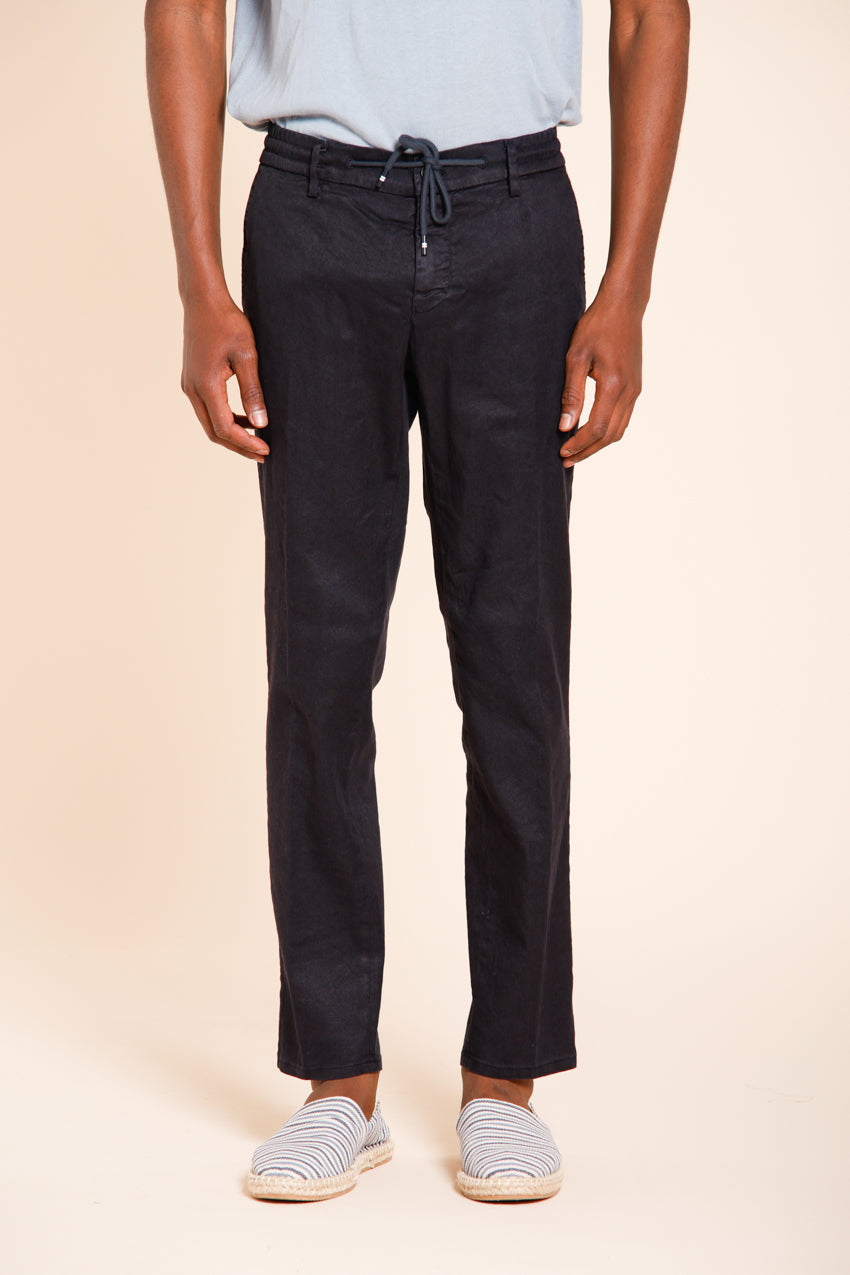 Milano Jogger pantalón chino hombre en twill de lino y algodón extra slim fit