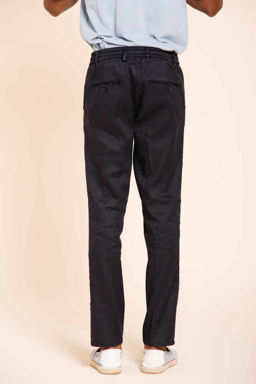 Milano Jogger pantalón chino hombre en twill de lino y algodón extra slim fit