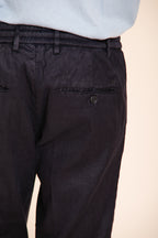 Milano Jogger pantalón chino hombre en twill de lino y algodón extra slim fit