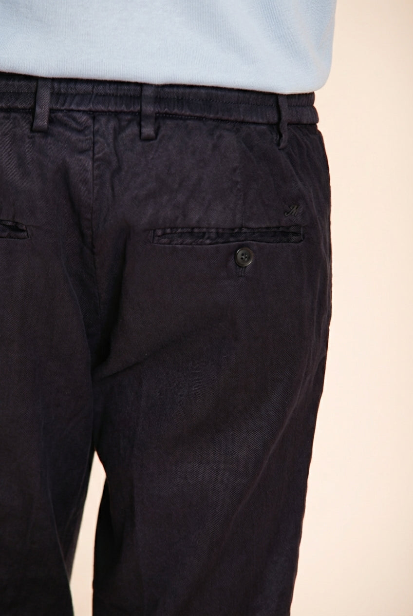 Milano Jogger pantalone chino uomo in twill di lino e cotone extra slim fit