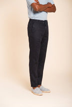Milano Jogger pantalone chino uomo in twill di lino e cotone extra slim fit