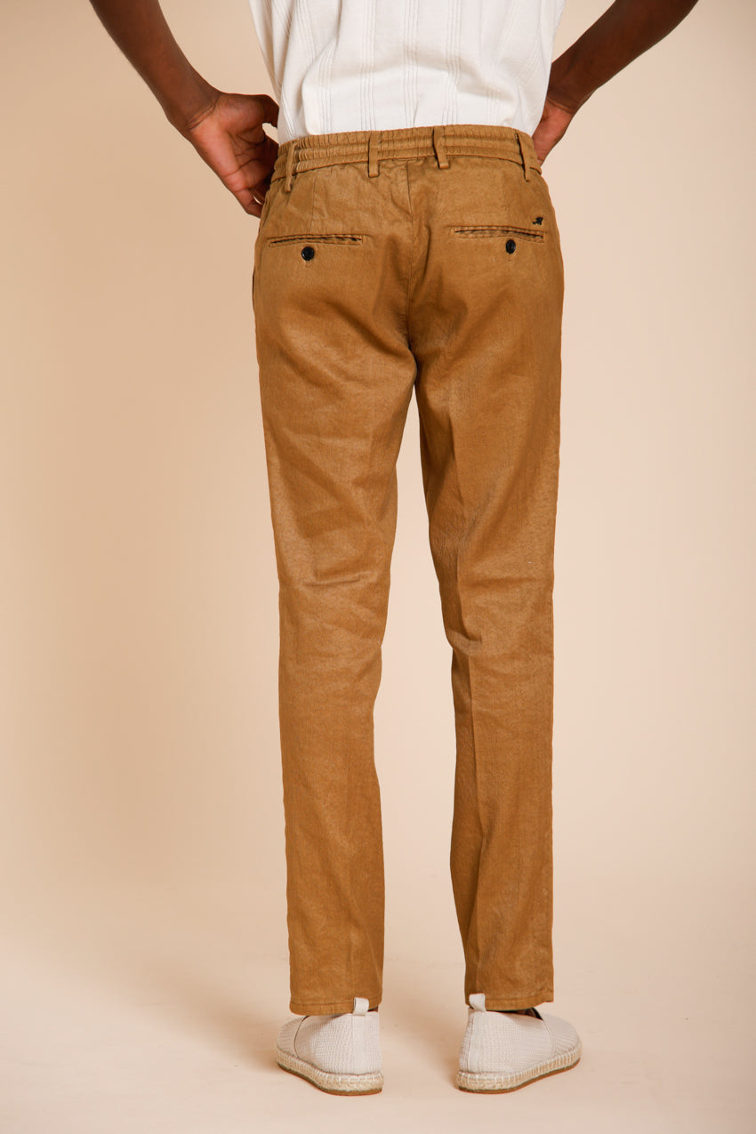 Milano Jogger Hose Chino Herren aus Leinen- und Baumwolltwill extra slim fit