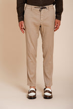 Milano Jogger pantalon chino homme en twill de lin et coton extra slim fit