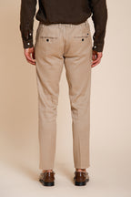 Milano Jogger pantalon chino homme en twill de lin et coton extra slim fit