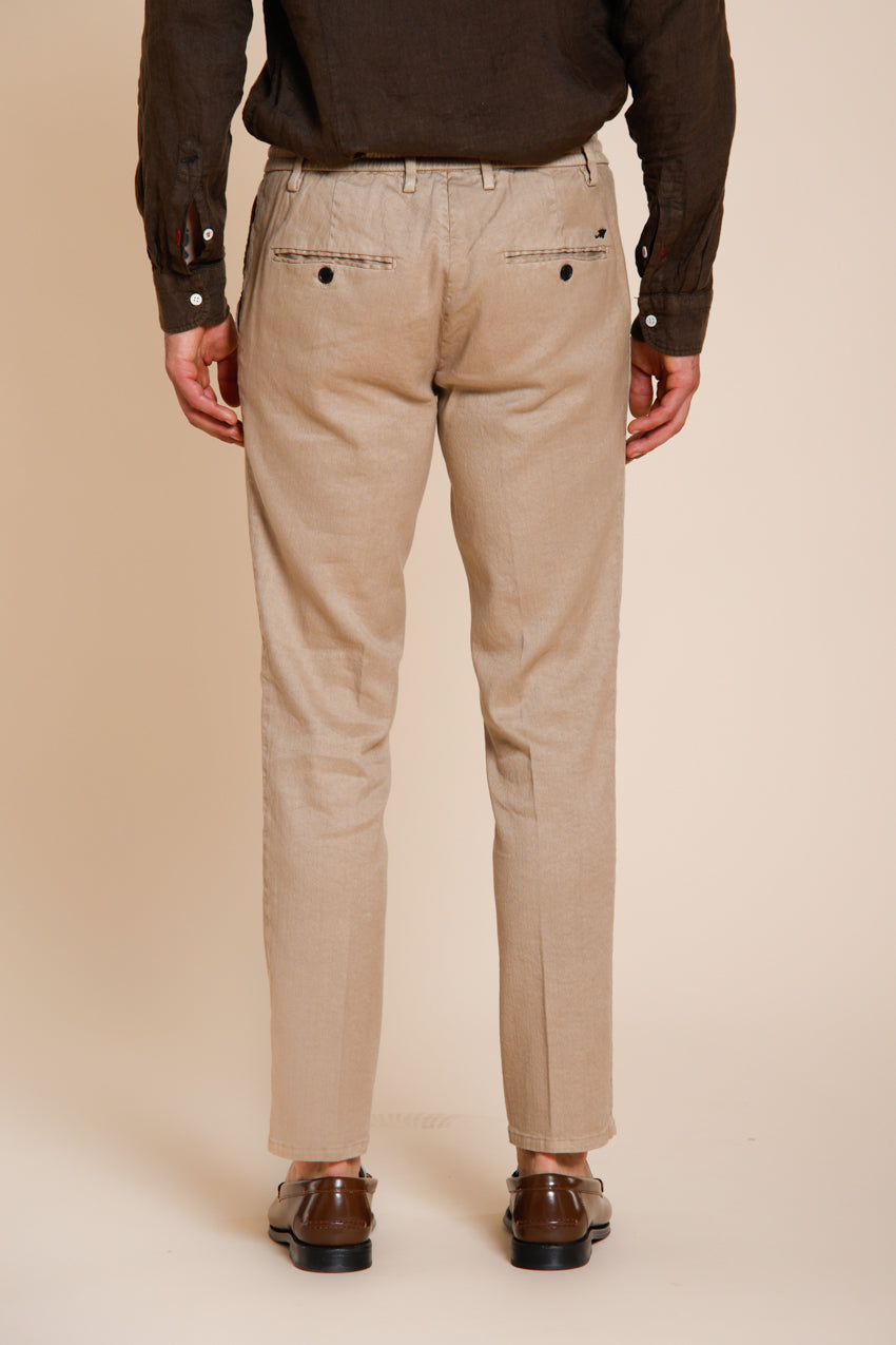 Milano Jogger pantalon chino homme en twill de lin et coton extra slim fit