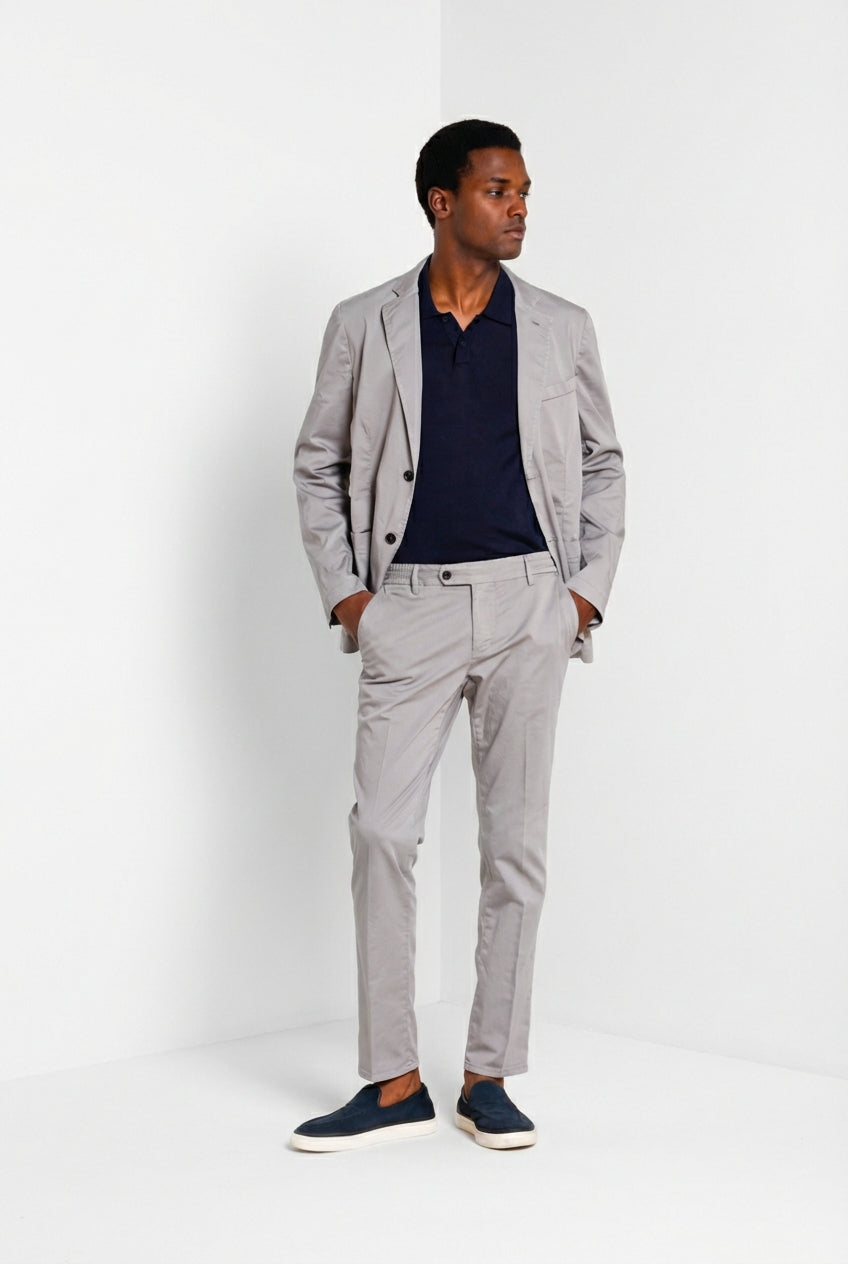 Milano Jogger Travel men's chino pants in technical travel stretch satin extra slim fit