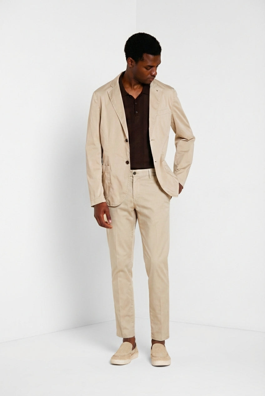 Milano Jogger Travel pantalón chino hombre en satén técnico travel stretch extra slim fit