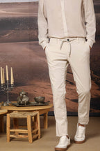 Milano Jogger men's chino jogger in cotton and tencel extra slim fit