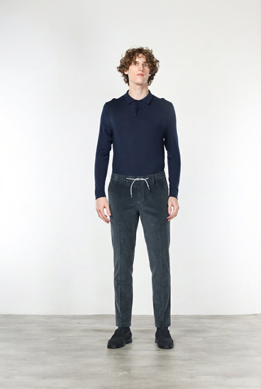 Milano Jogger pantalón chino de hombre en terciopelo 500 líneas extra slim fit