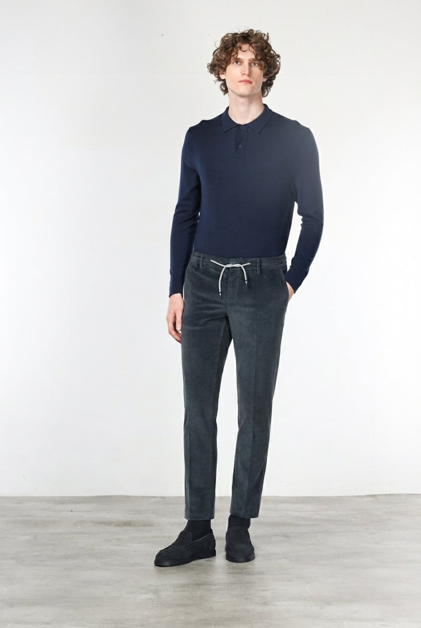 Milano Jogger pantalón chino de hombre en terciopelo 500 líneas extra slim fit