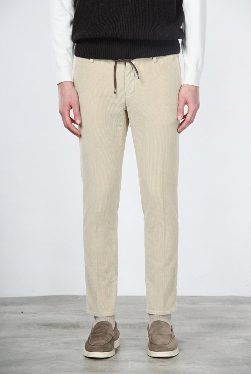 Milano Jogger pantalone chino uomo in velluto 500 righe extra slim fit