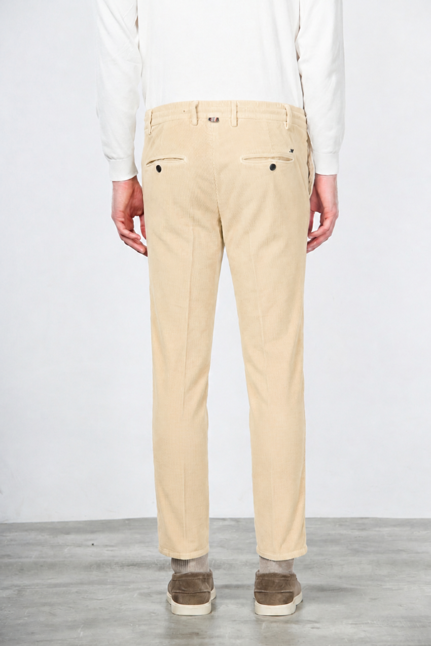 Milano Jogger pantalón chino de hombre en pana 500 rayas extra slim fit