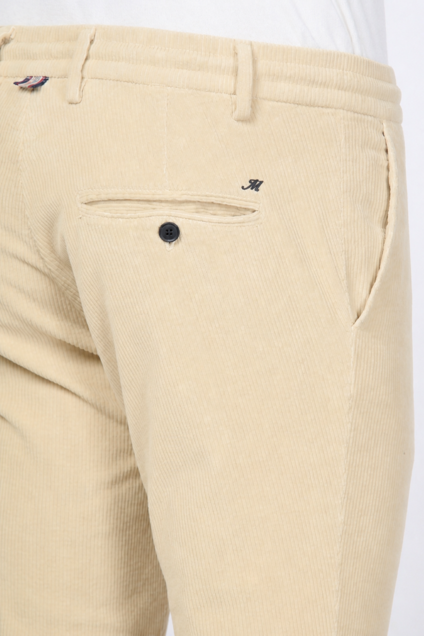 Milano Jogger pantalón chino de hombre en pana 500 rayas extra slim fit