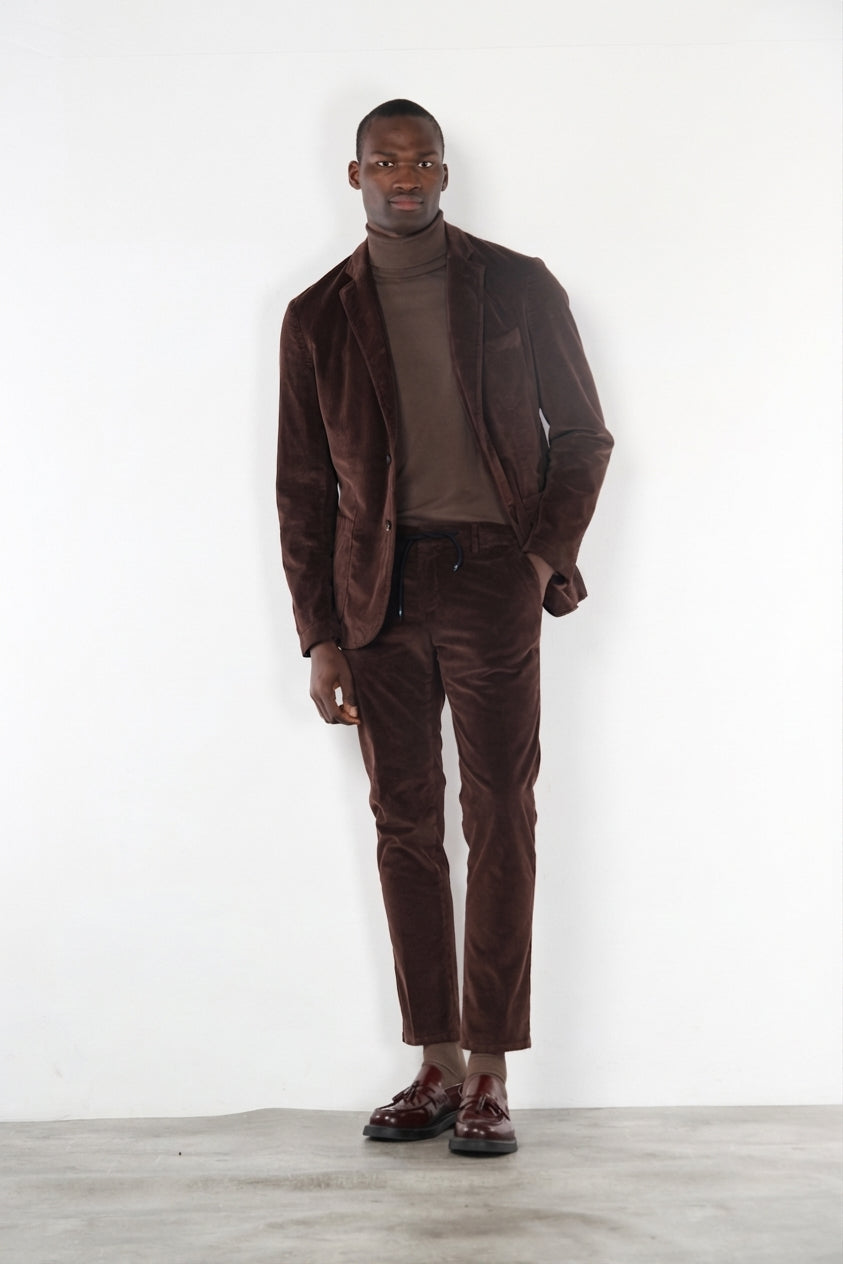 Milano Jogger pantalone chino uomo in velluto 500 righe extra slim fit